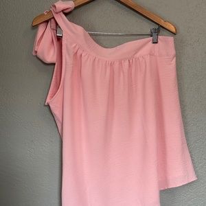 Women’s One Shoulder Tunic Shoulder Tie Size Medium Pink